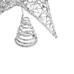 Darphe Silver Iron Art Christmas Tree With Led Lights And Glitter, Topped With A Star - thumbnail 6