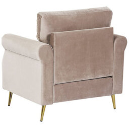Beliani  Armchair Vietas Velvet Taupe - thumbnail 5