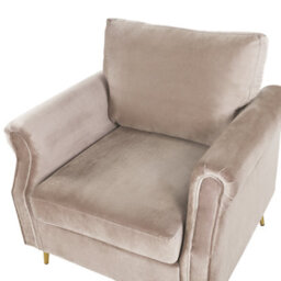 Beliani  Armchair Vietas Velvet Taupe - thumbnail 6
