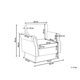Beliani  Armchair Vietas Velvet Taupe - thumbnail 3