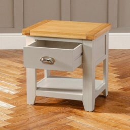 The Furniture Market Downton Grey Painted 1 Drawer Lamp Side Table Telephone Table Slim Hallway Console Table Living Room & Entryway - thumbnail 3