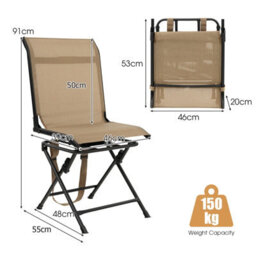 Costway Swivel Hunting Chair Foldable 360 Free Rotation Chair Spin Chair W/ Mesh Back - thumbnail 2