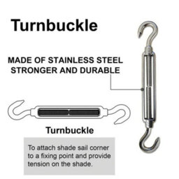 SunDaze Stainless Steel Shade Sail Hardware Kit Triangle Sun Shade Fixings Installation Accessories - thumbnail 2
