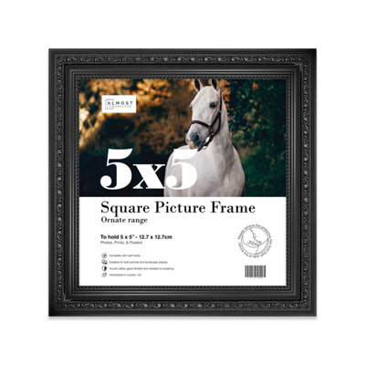 5X5 Black Ornate Picture Frame (12.7 X 12.7Cm) Poster, Photo, Artwork, Gallery Wall Or Print - image 1