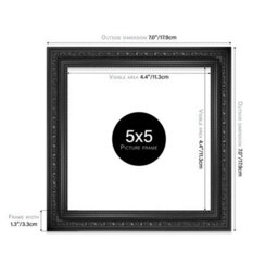 5X5 Black Ornate Picture Frame (12.7 X 12.7Cm) Poster, Photo, Artwork, Gallery Wall Or Print - thumbnail 2