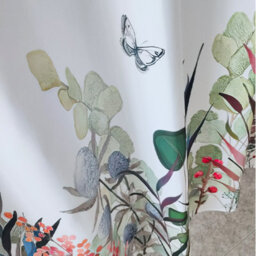 Neel Blue Wildflower Shower Curtain Polyester Mould & Mildew Resistant With 12 Curtain Hook 180Cm X 180Cm - thumbnail 2