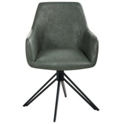 Beliani Set Of 2 Dining Chairs Sansarc Faux Leather Dark Green - thumbnail 5