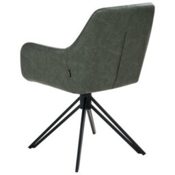 Beliani Set Of 2 Dining Chairs Sansarc Faux Leather Dark Green - thumbnail 6