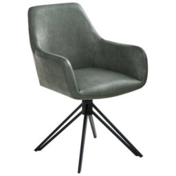 Beliani Set Of 2 Dining Chairs Sansarc Faux Leather Dark Green - thumbnail 4