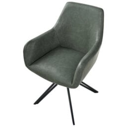 Beliani Set Of 2 Dining Chairs Sansarc Faux Leather Dark Green - thumbnail 7