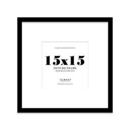 "15X15"" Black Picture Frame - 15X15"" Square Frame With 12X12"" Mount For 15X15""/12X12"" Pictures Art Deco Style Room Decor, 1 Pack" - thumbnail 1