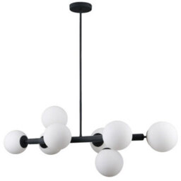 Luminosa Lighting Luminosa Modern Hanging Pendant Black 8 Light  With White Shade, G9 - thumbnail 1