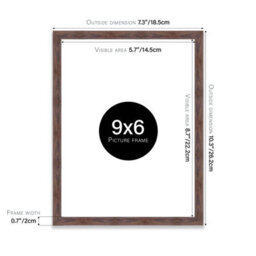 9X6 Walnut Picture Frame (22.9 X 15.2Cm) Poster, Photo, Artwork, Gallery Wall Or Print - thumbnail 3