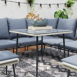 Wyld Haus Vika Natural Rattan Grey 7-Seater Garden Sofa Set With Coffee Table And 2 Stools - thumbnail 9