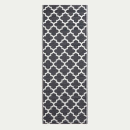Homescapes Luxury Outdoor Rug Runner Waterproof Reversible For Garden, 120 X 186 Cm, Black & White, Nola Geometric - thumbnail 1