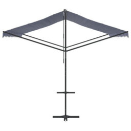 Walplus Free Standing Awning Garden Sun Shade Canopy Gazebo For Back Door, Porch, Patio Blue And White 400X300 Cm Fabric And Steel - thumbnail 4