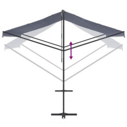 Walplus Free Standing Awning Garden Sun Shade Canopy Gazebo For Back Door, Porch, Patio Blue And White 400X300 Cm Fabric And Steel - thumbnail 7