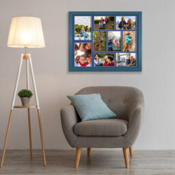AK Frames 20X16 Navy Blue Sleek Multi Photo Frame With Blue Mount - Holds 9 Apertures (2X) 7X5, (7X) 6X4 Photos - thumbnail 3
