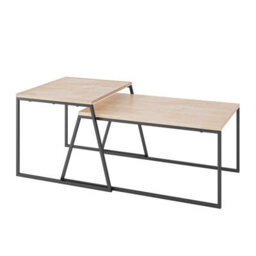 Decortie Pal Modern Coffee Table 88Cm Multipurpose Open Shelf Oak Living Room H 38Cm - thumbnail 2