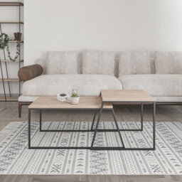 Decortie Pal Modern Coffee Table 88Cm Multipurpose Open Shelf Oak Living Room H 38Cm - thumbnail 1