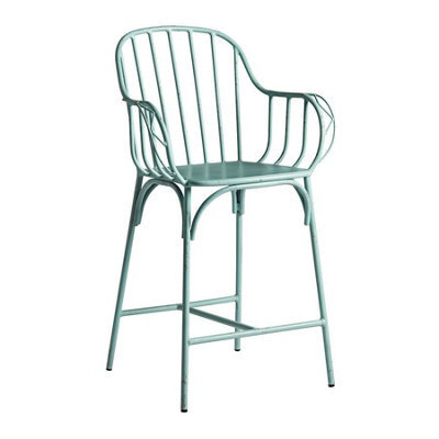 Dover - Bar Stool - Mid Height - Alu Frame - Blue