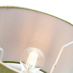 Happy Homewares Contemporary And Sleek Olive Sage Plain Linen Fabric Drum Lamp Shade 60W Maximum - thumbnail 5