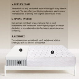 Mattress Guru Pocket Flexi 1000 Mattress With Pocket Spring & Reflex Foam 18 Cm Deep - Ideal For All Bed Types, 4Ft Small Double, 120 X 190 Cm - thumbnail 5