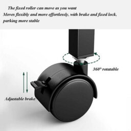 Black End Table Shelf Rack Living Room Rolling Square Small Side Table C Shape - thumbnail 4