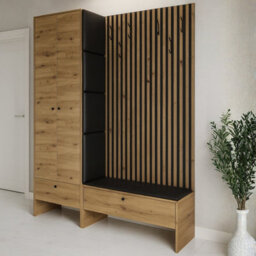 Balma Iii Hallway Anteroom With Versatile Arrangement Options Artisan Black With Black Panels