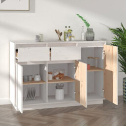 Vidaxl Sideboard White 110X34X75 Cm Solid Wood Pine - thumbnail 7