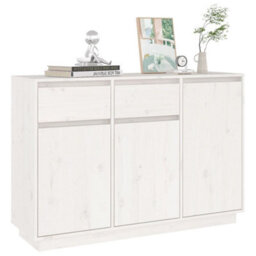 Vidaxl Sideboard White 110X34X75 Cm Solid Wood Pine - thumbnail 6