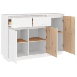Vidaxl Sideboard White 110X34X75 Cm Solid Wood Pine - thumbnail 5