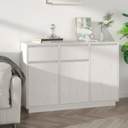 Vidaxl Sideboard White 110X34X75 Cm Solid Wood Pine - thumbnail 1