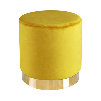 Lourd Pouffe Ochre Yellow Velvet (Pack Of 1)