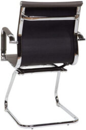 Evre Office Chrome Cantilever Desk Chair - Stainless Steel Frame & Ribbed Pu Padded Faux Leather (Black) - thumbnail 4