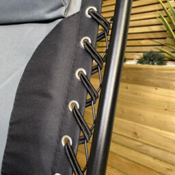 Samuel Alexander Luxury Padded Multi Position Zero Gravity Garden Relaxer Chair Lounger In Grey & Black - thumbnail 4