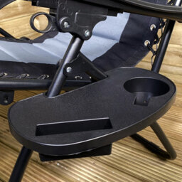 Samuel Alexander Luxury Padded Multi Position Zero Gravity Garden Relaxer Chair Lounger In Grey & Black - thumbnail 5