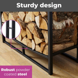 Neo Black Firewood Log Rack With Hooks - thumbnail 4