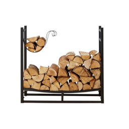 Neo Black Firewood Log Rack With Hooks - thumbnail 2
