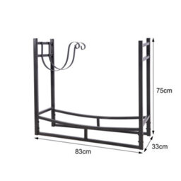 Neo Black Firewood Log Rack With Hooks - thumbnail 7