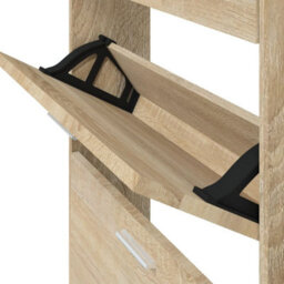 Vidaxl Shoe Cabinet Oak 59X17X150 Cm Engineered Wood - thumbnail 8