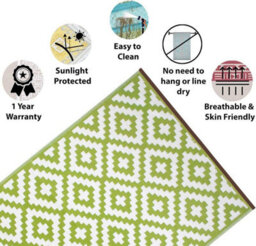 I Love Fancy Dress Green Decore Nirvana Leaf Green White Outdoor Rug 150X240Cm - thumbnail 5