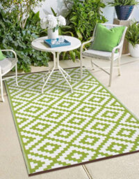 I Love Fancy Dress Green Decore Nirvana Leaf Green White Outdoor Rug 150X240Cm - thumbnail 6
