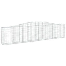 Berkfield Arched Gabion Baskets 4 Pcs 400X30X80/100 Cm Galvanised Iron - thumbnail 3