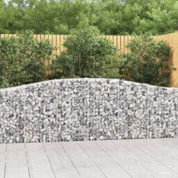 Berkfield Arched Gabion Baskets 4 Pcs 400X30X80/100 Cm Galvanised Iron