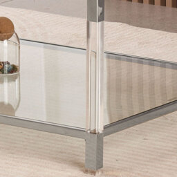 Vidrio Glass Coffee Table With Silver And Acrylic Frame - thumbnail 2