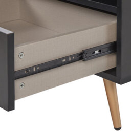 Wyld And Coco Novacasa Bedside Table, Black Mdf Top With Gold Metal Legs, 50 X 40 X 51 Cm - thumbnail 6