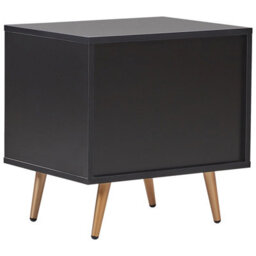 Wyld And Coco Novacasa Bedside Table, Black Mdf Top With Gold Metal Legs, 50 X 40 X 51 Cm - thumbnail 5
