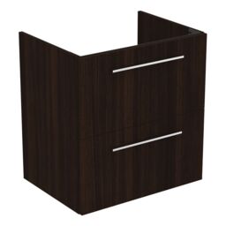Ideal Standard I.life A Matt Coffee Brown Oak Effect Wall-Mounted Vanity Unit & Basin Set With 2 Chrome Effect Handle (W)600mm (H)630mm - thumbnail 4