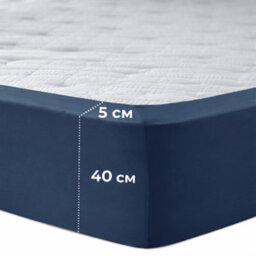 Aspire Homeware Navy Fitted Sheet 40Cm Extra Deep Pocket Hypoallergenic Bed Sheet Microfiber (L)200Cm X (W)180Cm,super King - thumbnail 6